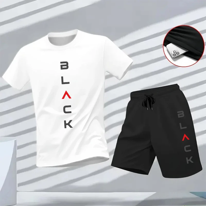 Summer Men's Black Letter Prin - Outdoor Sports Outfit recensie en prijs